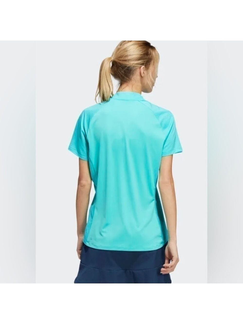 QUARTER-ZIP mock neck polo shirt turquoise FIFA world cup quatar 2022 - Picture 2 of 15